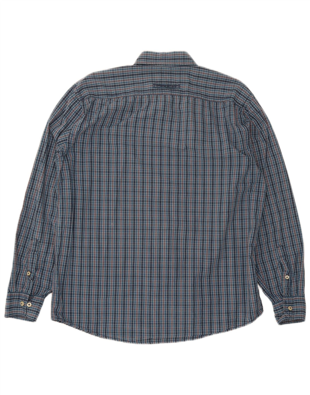 Camicia da uomo Camel Active Large in cotone a quadretti blu navy