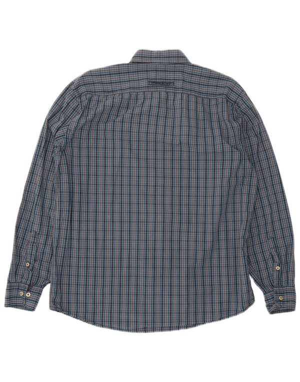 Camicia da uomo Camel Active Large in cotone a quadretti blu navy