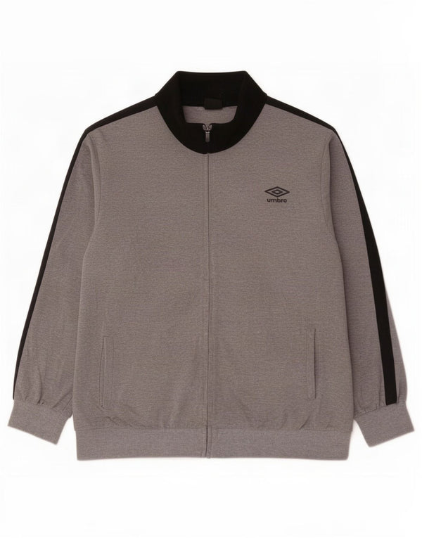 Giacca da tuta da uomo Umbro IT 60 3XL Cotone color block grigio