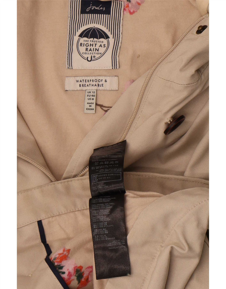 Giacca antipioggia con cappuccio da donna Joules UK 12 Cotone beige medio