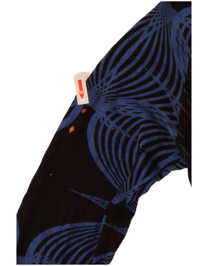 Desigual Womens Graphic Top manica lunga UK 10 Small multicolore in viscosa