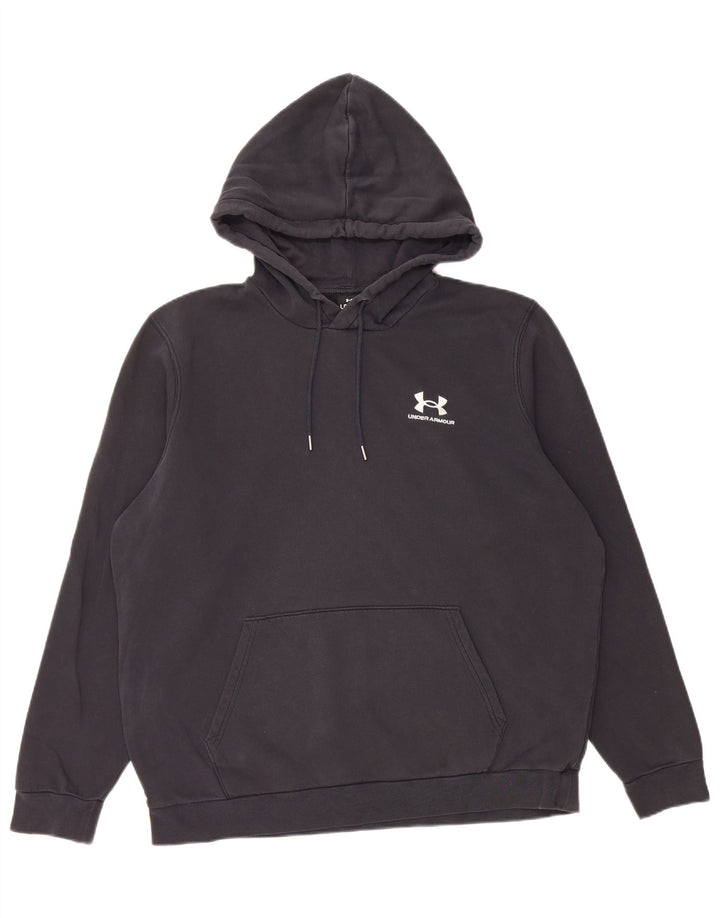 Felpa con cappuccio da uomo Under Armour grande in cotone nero