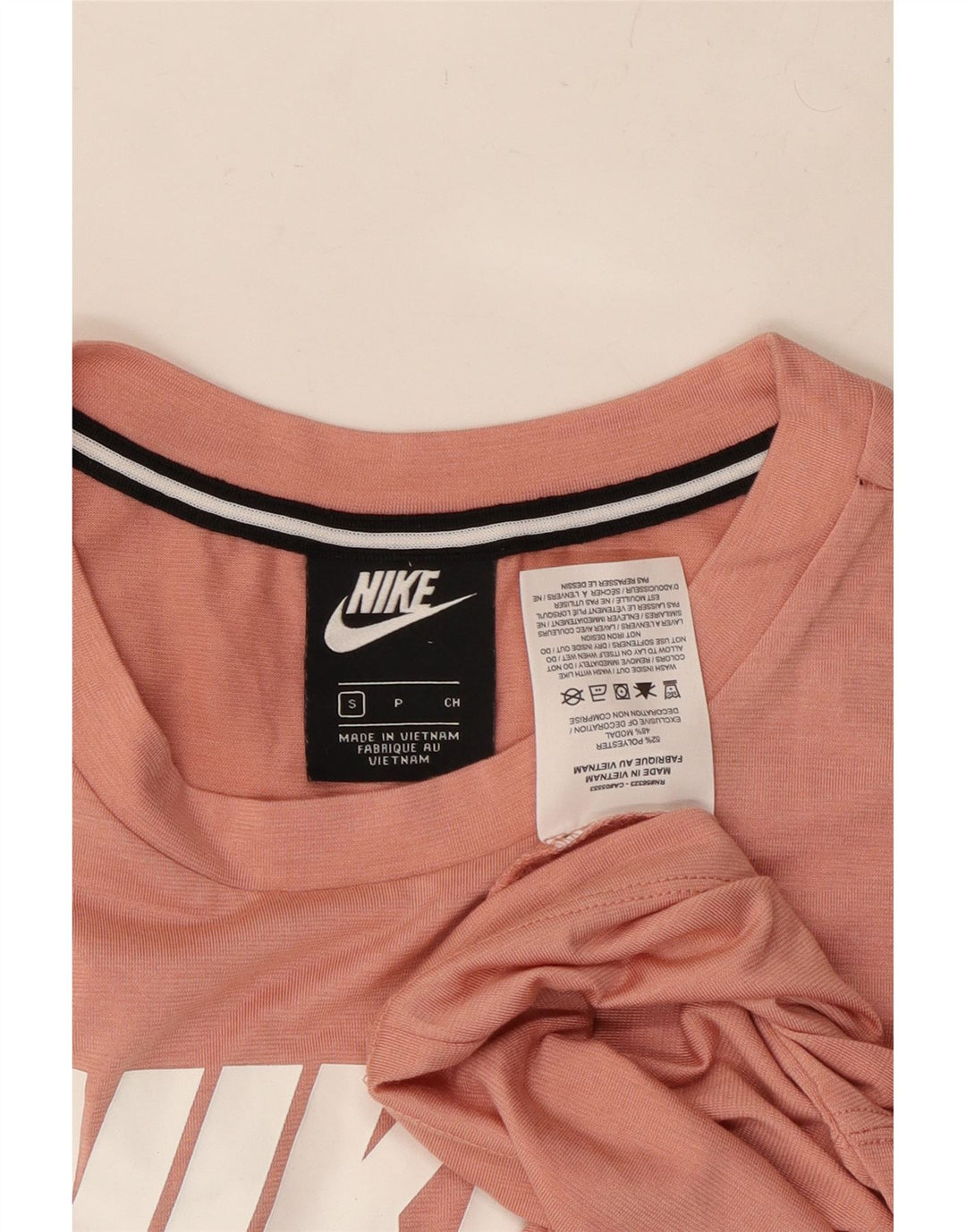 T-shirt grafica NIKE da donna, corta, UK 10, piccola, rosa, in poliestere