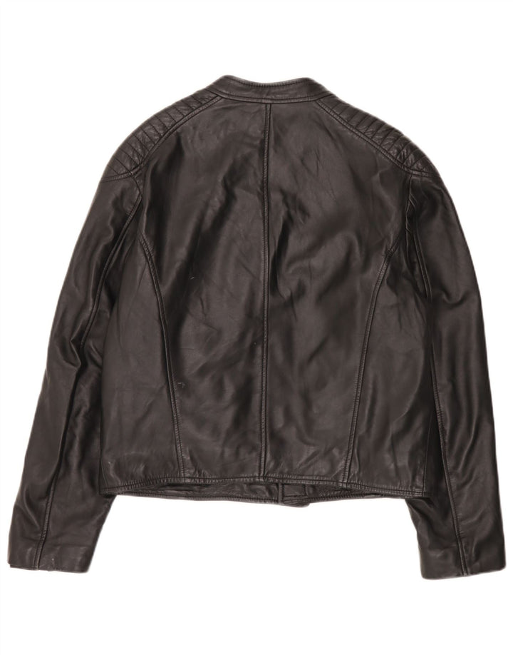 Giacca in pelle da uomo Basile UK 38 media nera
