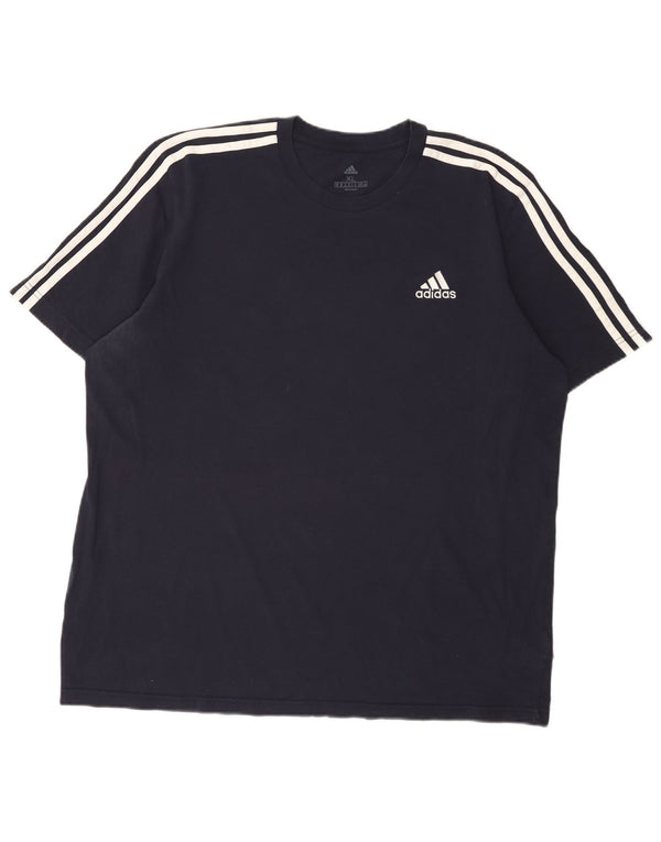 T-shirt da uomo Adidas Top XL blu navy in cotone