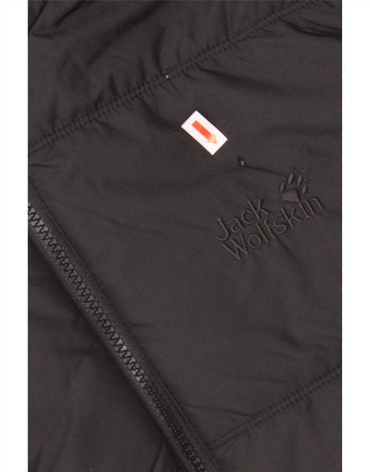 JACK WOLFSKIN Giacca imbottita con cappuccio da uomo UK 40 poliestere nero medio