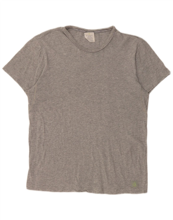 T-shirt da uomo Calvin Klein Top in cotone chiazzato grigio medio