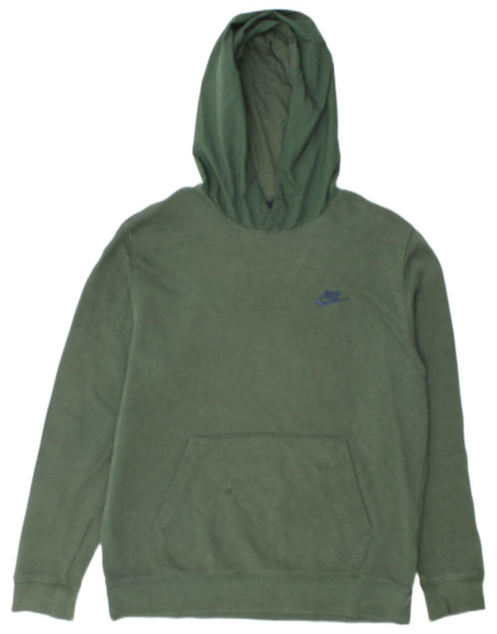 Felpa con cappuccio grafica Nike da uomo in cotone verde medio