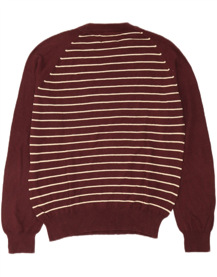 Foot Locker Maglione da uomo girocollo a righe bordeaux medio