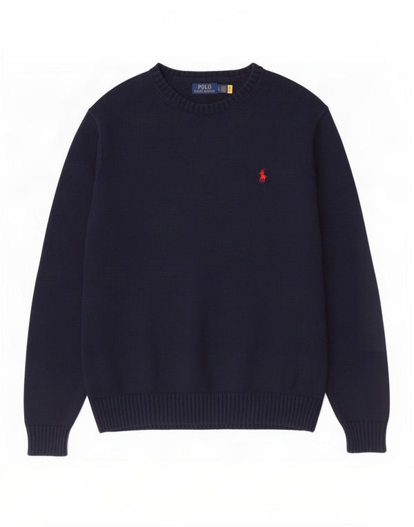 Polo Ralph Lauren Maglione da uomo con scollo a barca Maglione grande in cotone blu navy