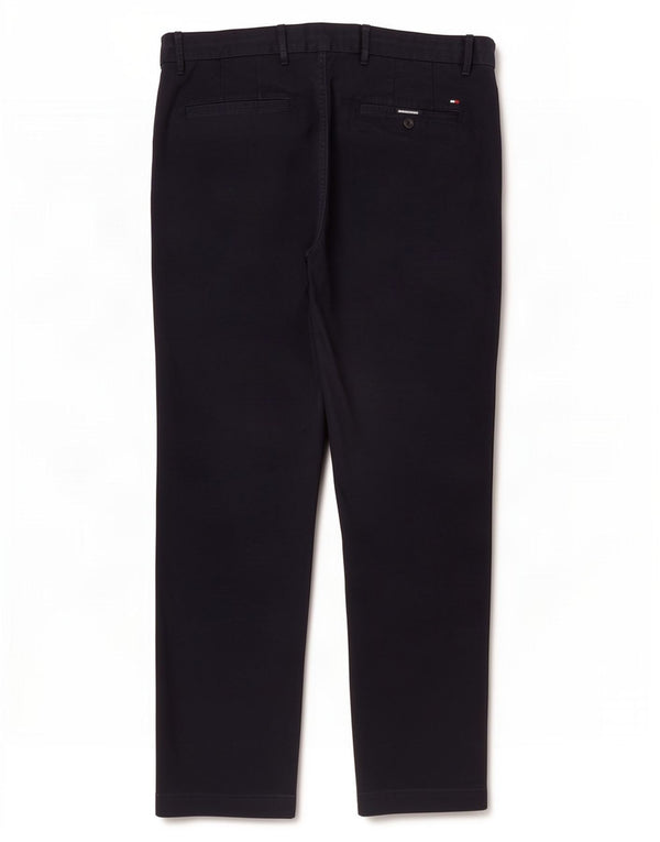 Tommy Hilfiger Mens Straight Chino Trousers W34 L30 Navy Blue Cotton