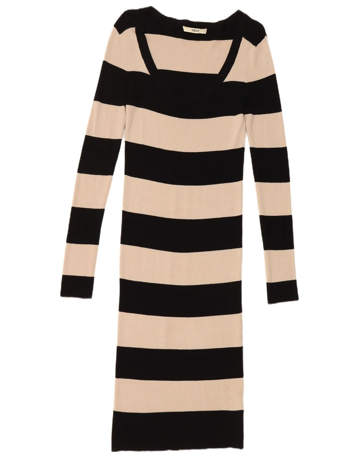 Abito maglione da donna Oasis UK 12 Viscosa a righe nere medie