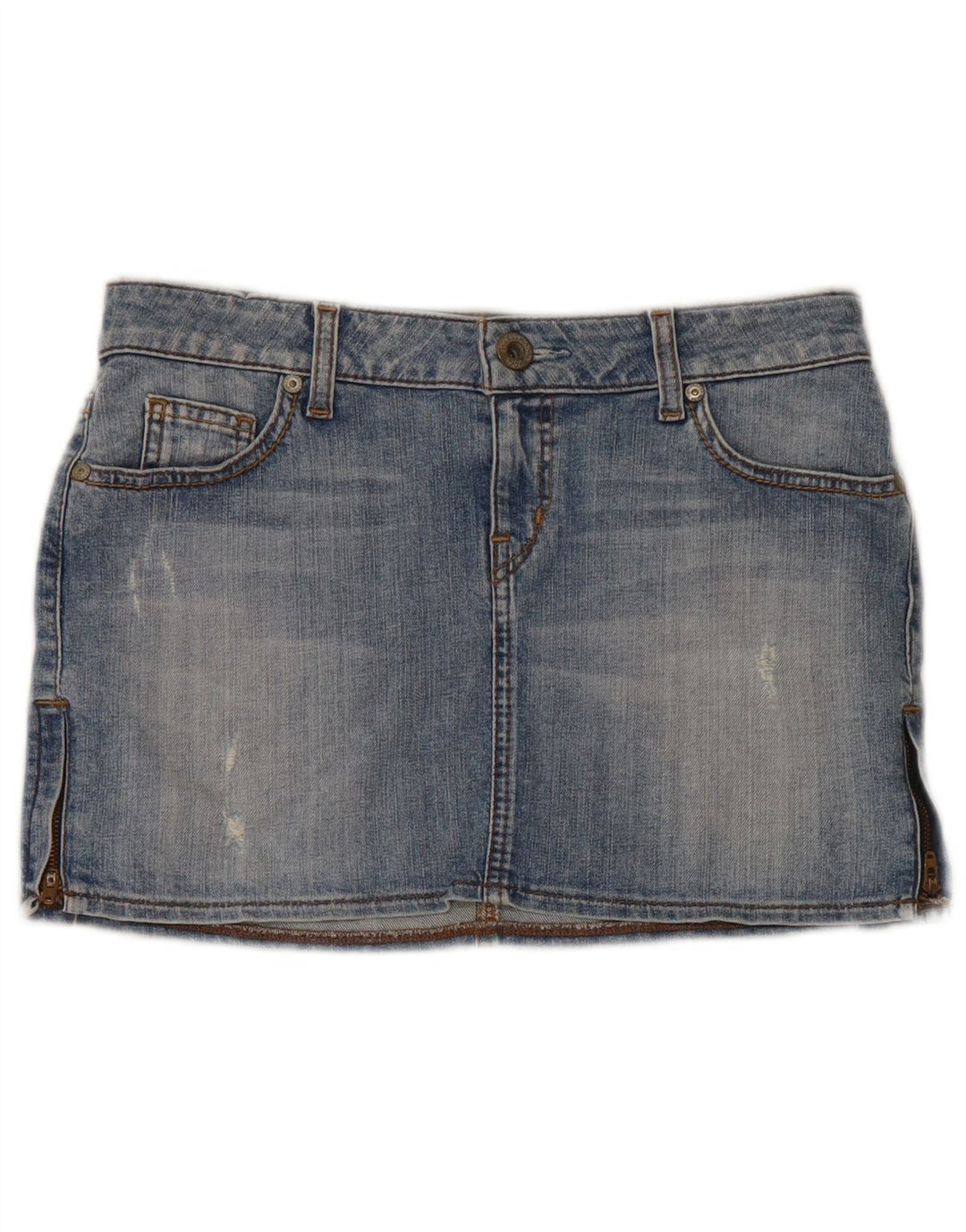 Guess Minigonna in denim a vita bassa da donna W29 in cotone blu medio