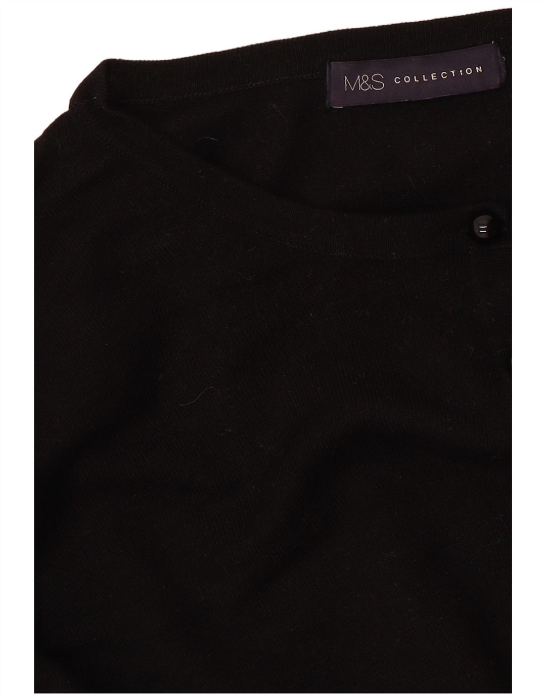 MARKS & SPENCER Maglione cardigan corto da donna UK 14 Medio Nero