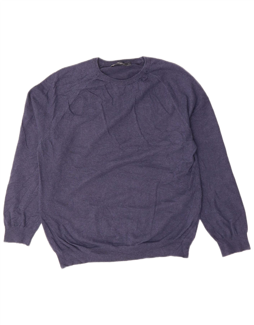 FRENCH CONNECTION Maglione da uomo girocollo grande cotone blu navy