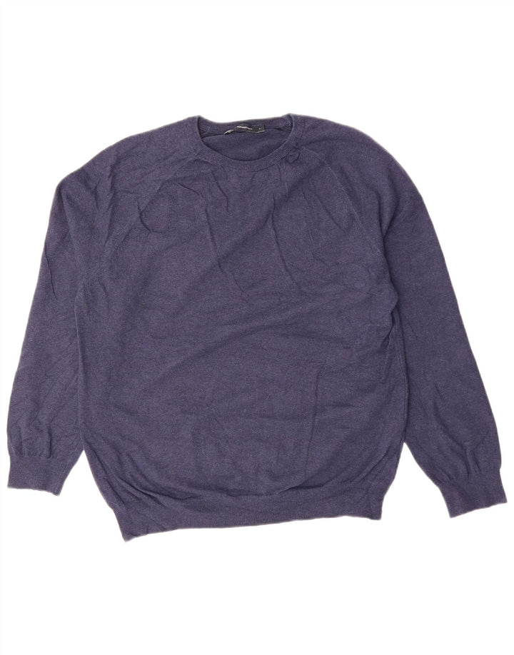 FRENCH CONNECTION Maglione da uomo girocollo grande cotone blu navy