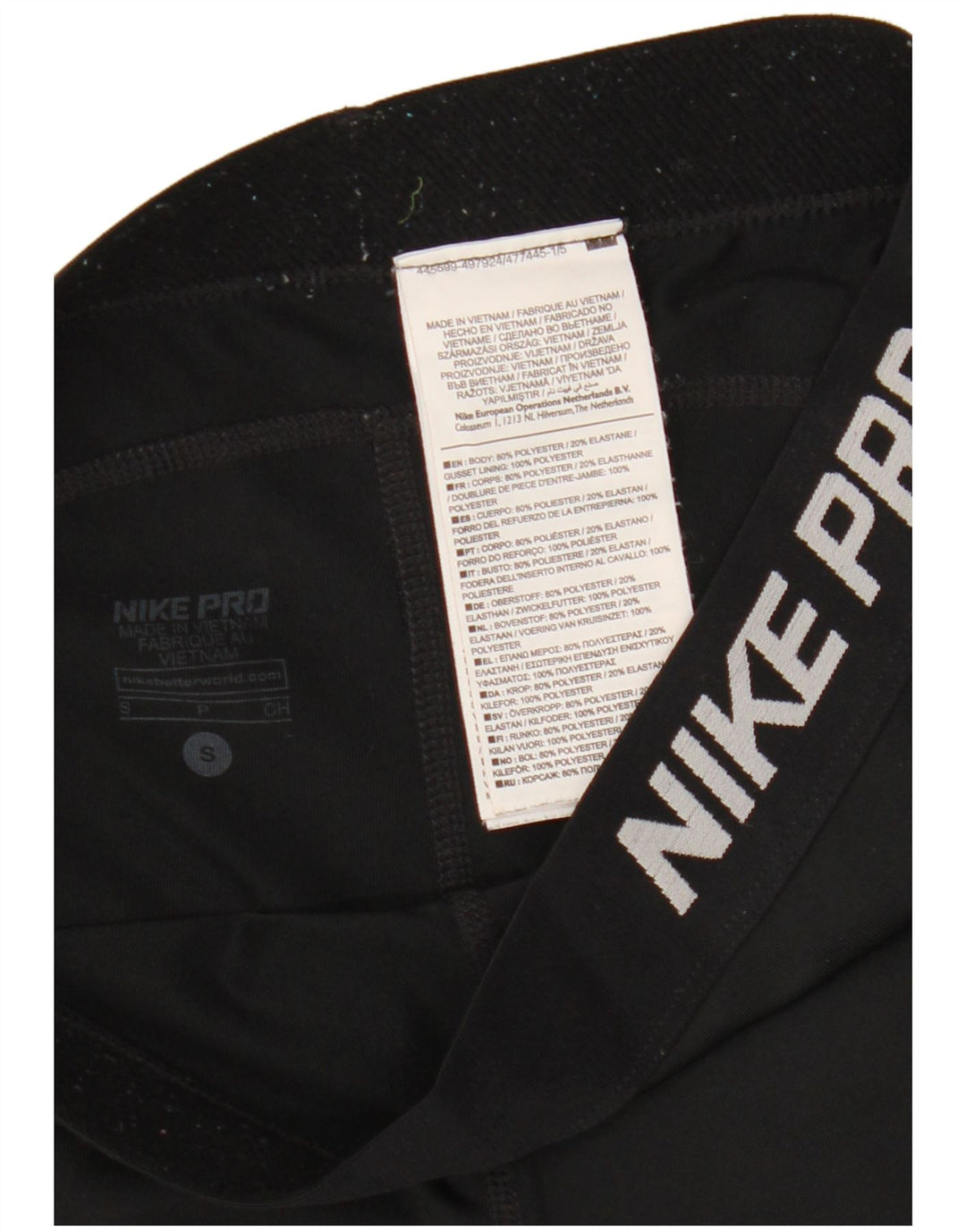 Pantaloni da tuta grafica Nike Capri da donna UK 10 piccoli poliestere nero