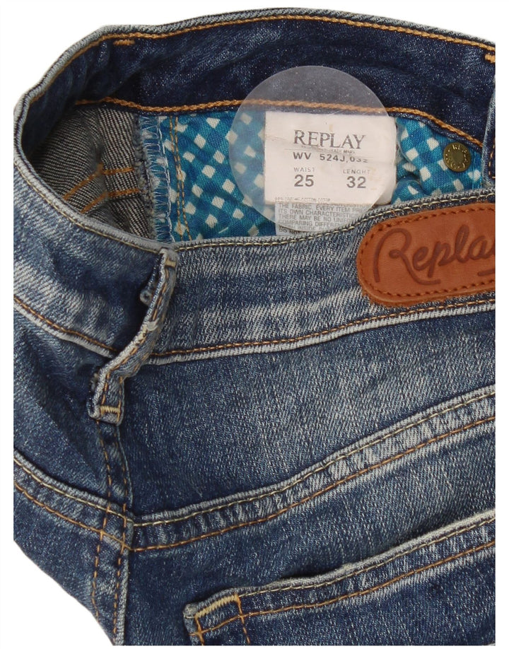 Jeans bootcut slim da donna Replay W25 L32 cotone blu