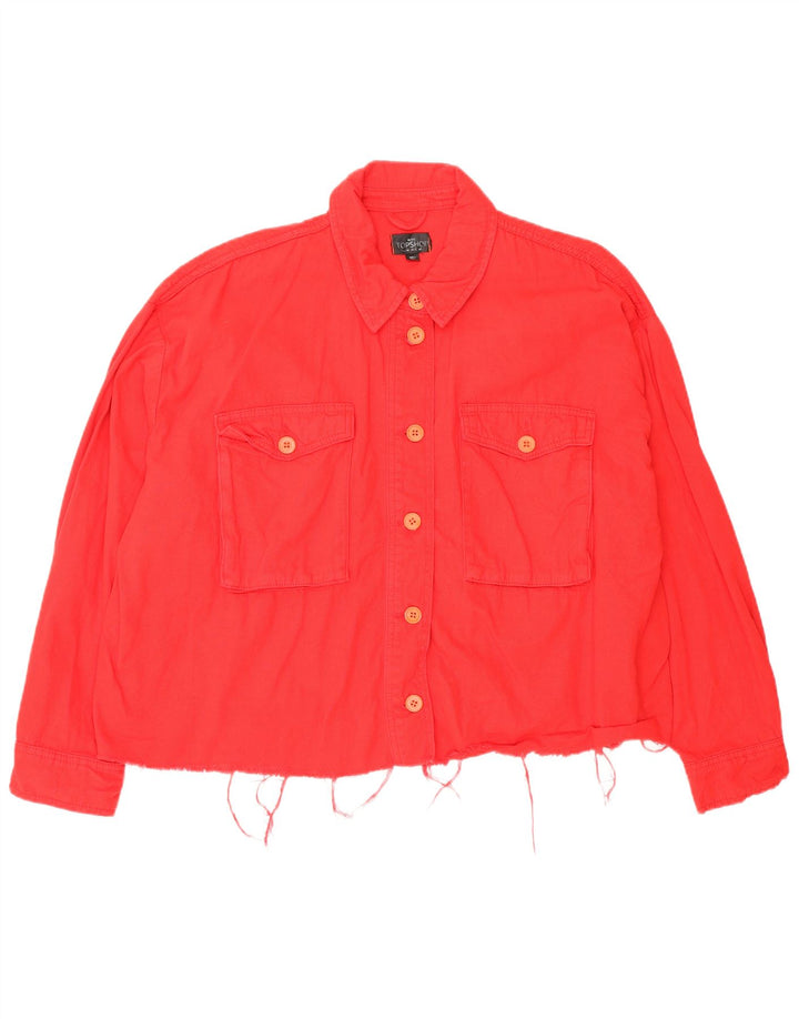 Topshop Giacca bomber oversize da donna Petite Crop UK 16 Large Red Cotton