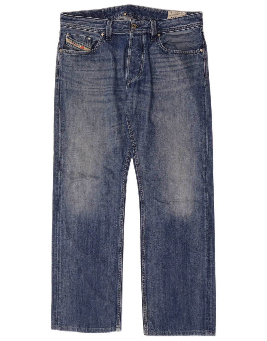 Jeans dritti regolari da uomo Diesel Larkee W33 L30 cotone blu