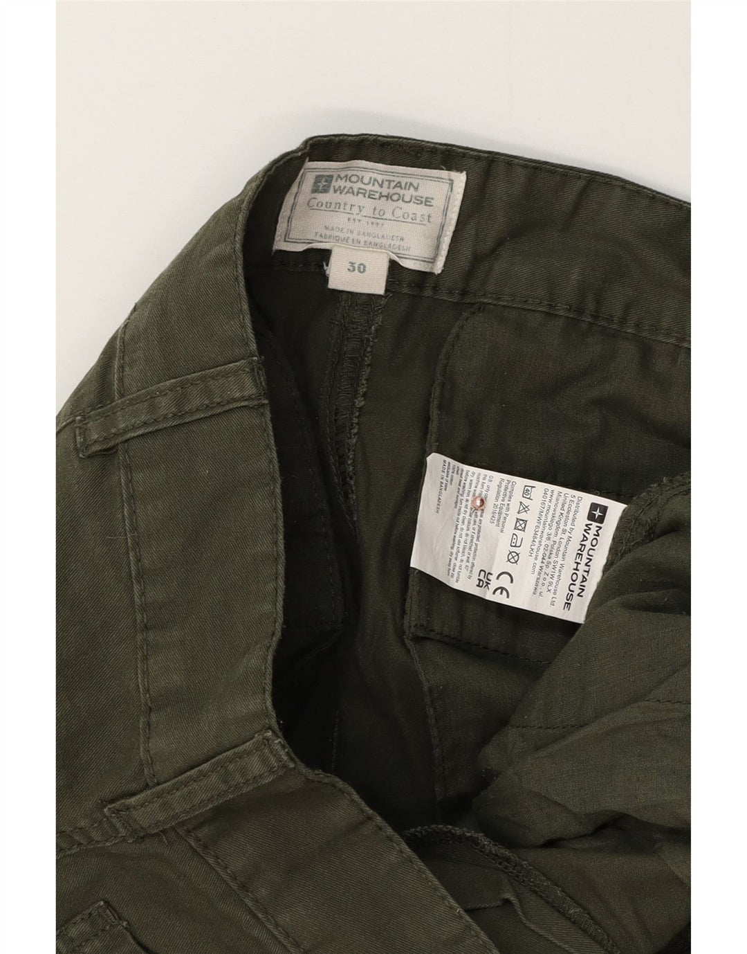 MOUNTAIN WAREHOUSE Pantaloni cargo dritti da donna W30 L32 cotone verde