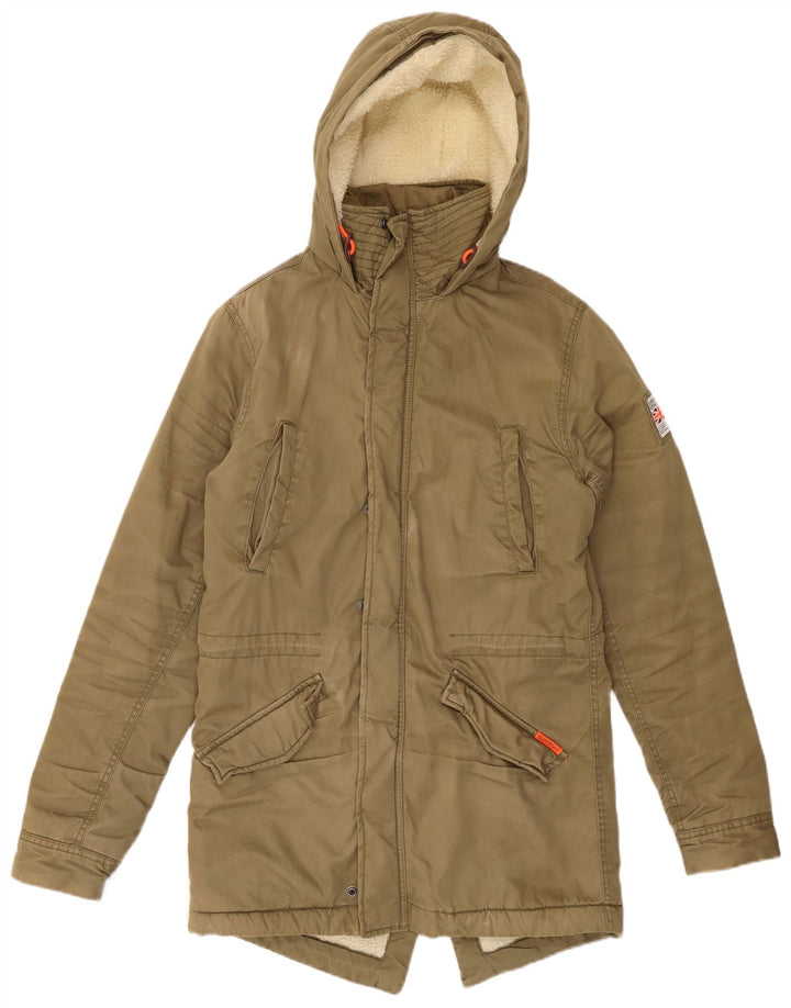 SUPERDRY Giacca da uomo The Rookie Sherpa Parka con cappuccio UK 36 Small Khaki