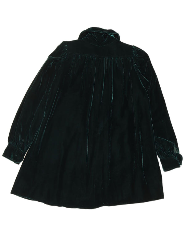 Soprabito vintage in velluto da donna UK 14 verde medio