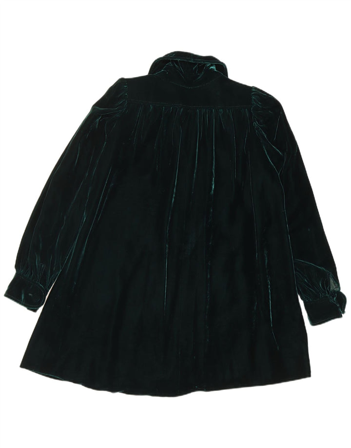 Soprabito vintage in velluto da donna UK 14 verde medio