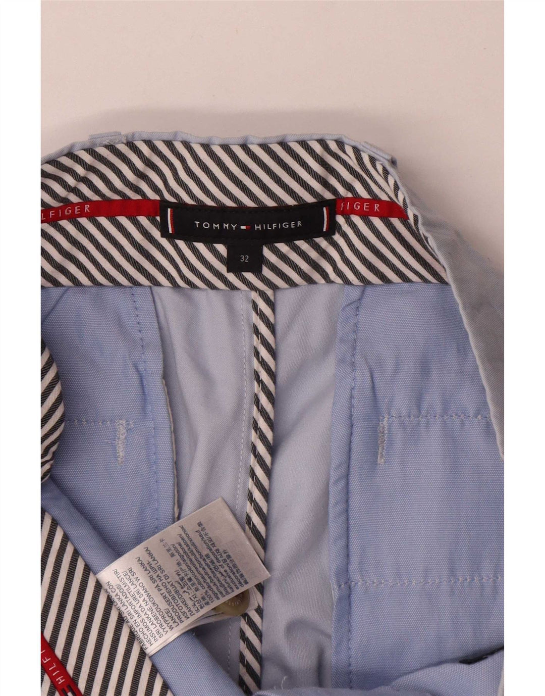 Pantaloncini chino da uomo Tommy Hilfiger W32 cotone blu medio
