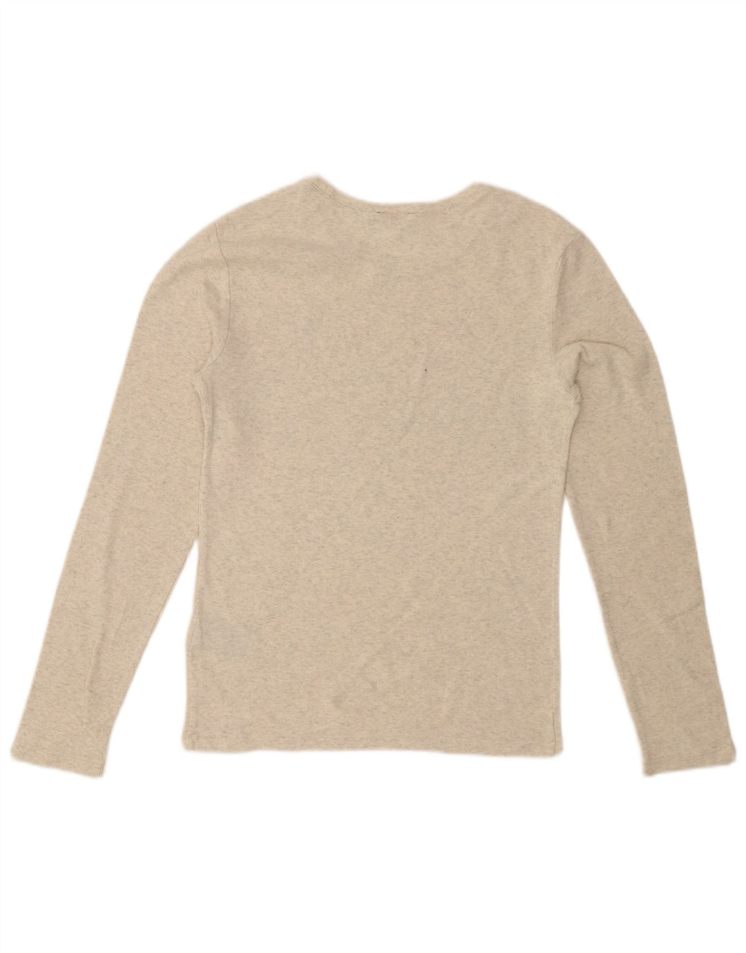 POLO RALPH LAUREN Top da donna a maniche lunghe UK 14 Large in cotone chiazzato grigio