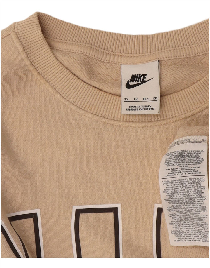 Felpa grafica da uomo Nike XS in cotone beige
