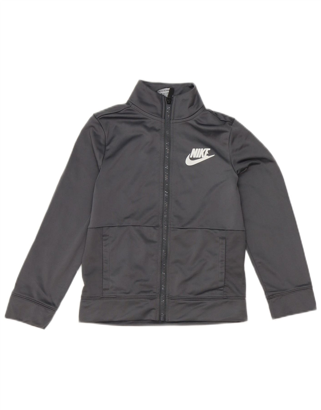 Giacca superiore della tuta da ragazzo Nike 6-7 anni, grande, in poliestere grigio
