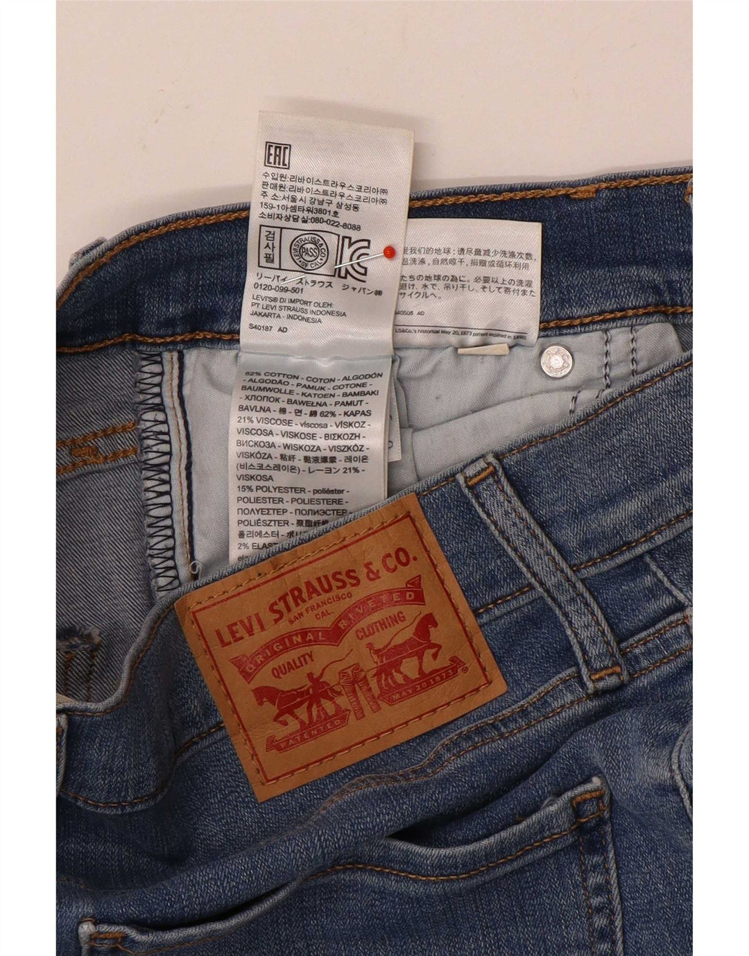 Jeans Levi's Mile High Slim da donna W29 L27 cotone blu