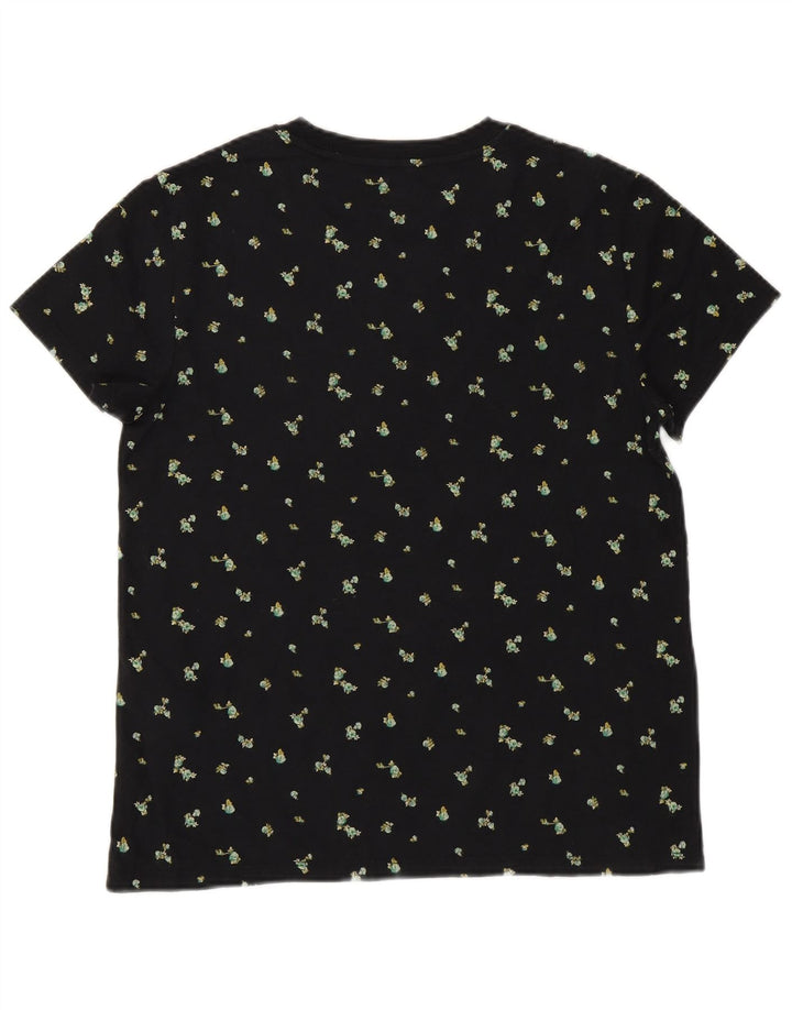 T-shirt grafica da donna LEVI'S Top UK 10 Piccolo fiore di cotone floreale nero