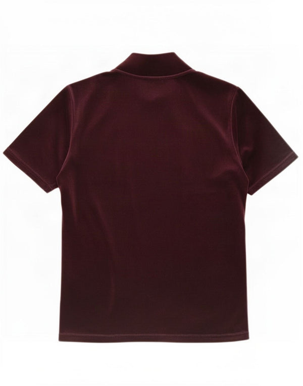 T-shirt vintage in velluto da donna Top UK 12 Poliestere bordeaux medio