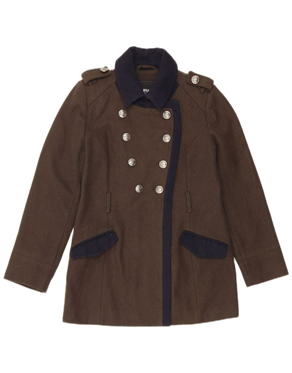 Cappotto doppiopetto David Bitton da donna Buffalo UK 12 Medio Cachi