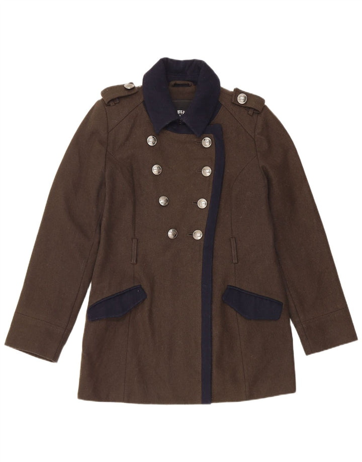 Cappotto doppiopetto David Bitton da donna Buffalo UK 12 Medio Cachi