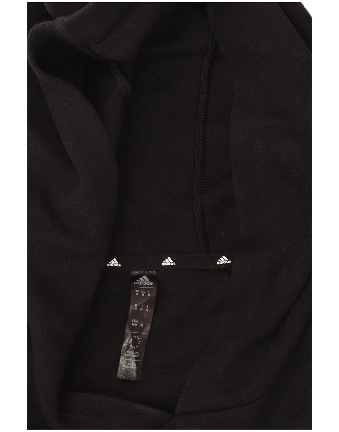 Maglione corto con cappuccio da donna ADIDAS UK 14 medio nero