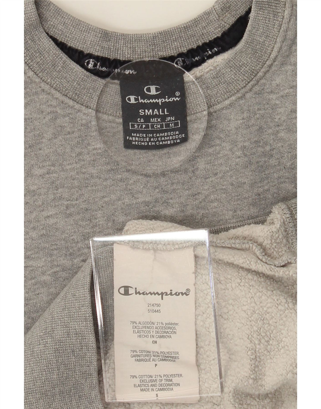 CHAMPION Mens Sweatshirt Jumper Small Grey Cotton Vintage Champion and Second-Hand Champion from Messina Hembry 