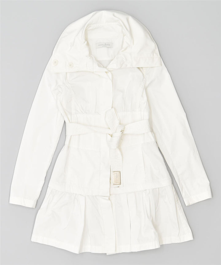 Trench da donna GUESS UK 8 piccolo poliestere bianco
