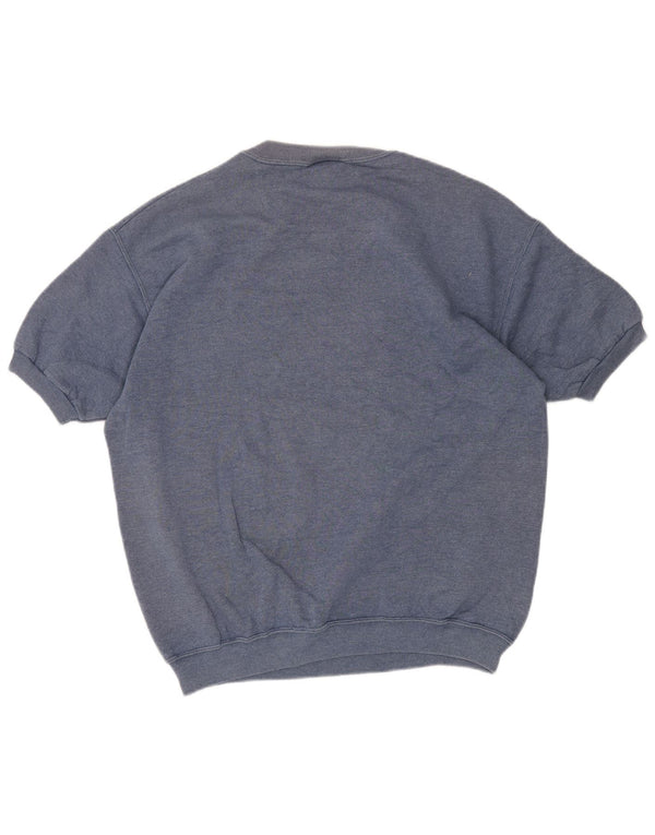 Felpa Lee da uomo a maniche corte, maglione grande, cotone blu