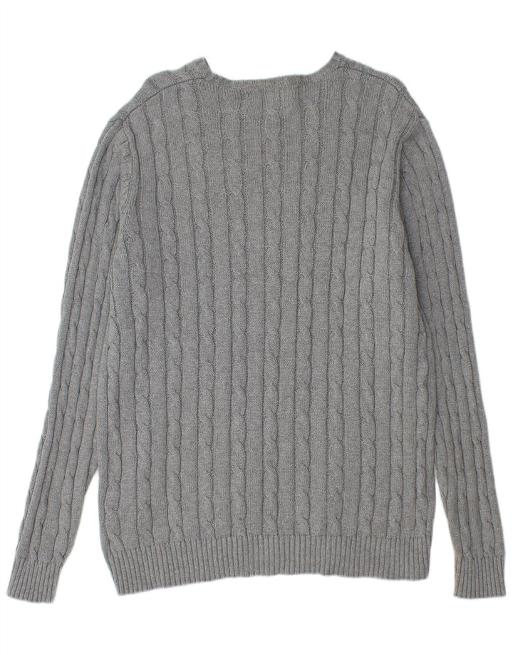 Marks & Spencer maglione da uomo con scollo a barca blu Harbour grande grigio