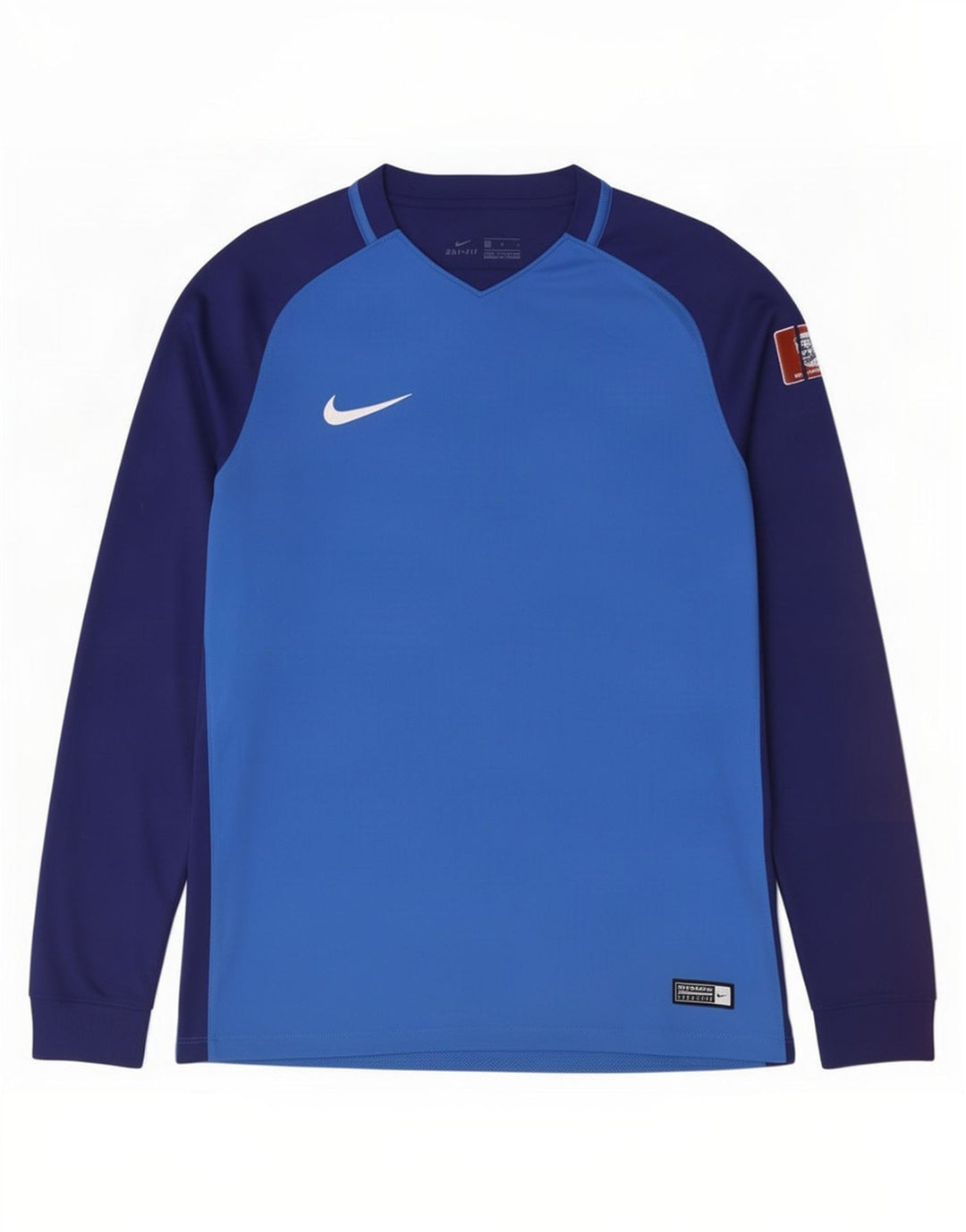 Nike Dri Fit Graphic Top da uomo a maniche lunghe in poliestere color block blu medio
