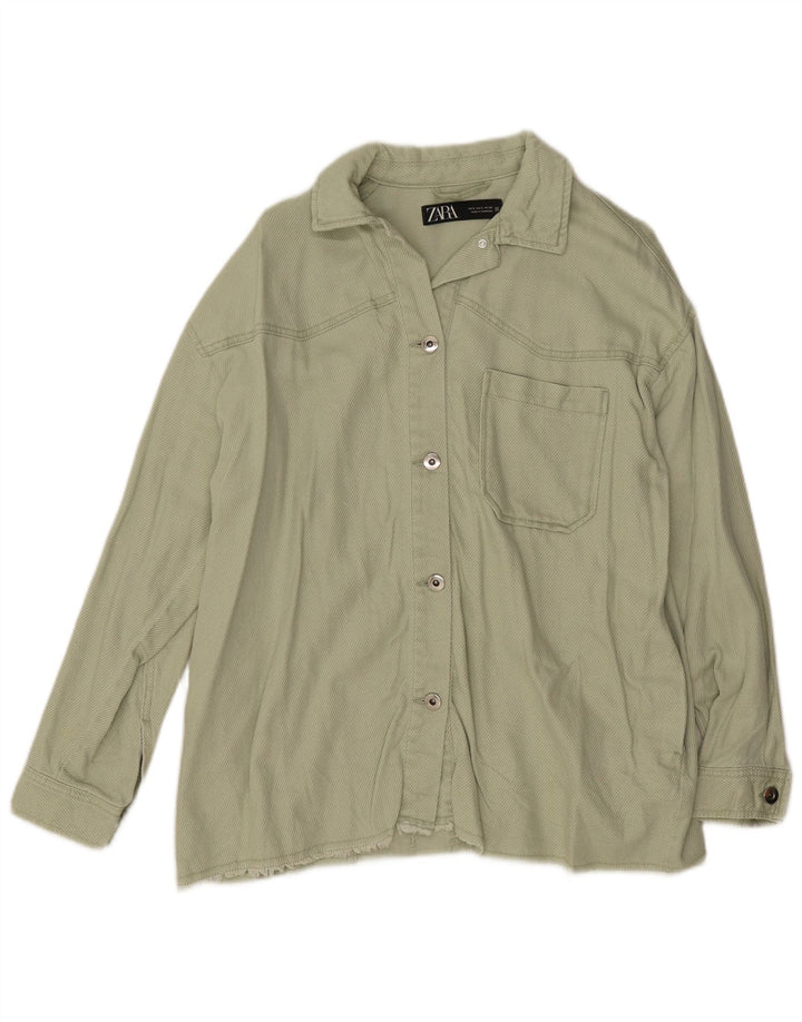 Giubbotto bomber oversize da donna Zara UK 10 piccolo cotone verde