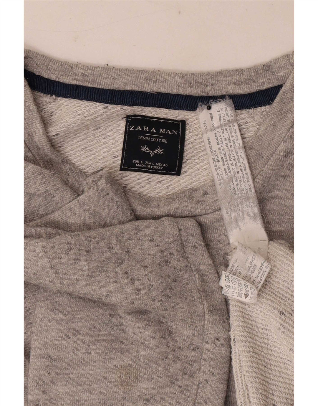 Felpa Zara da uomo maglione grande poliestere chiazzato grigio