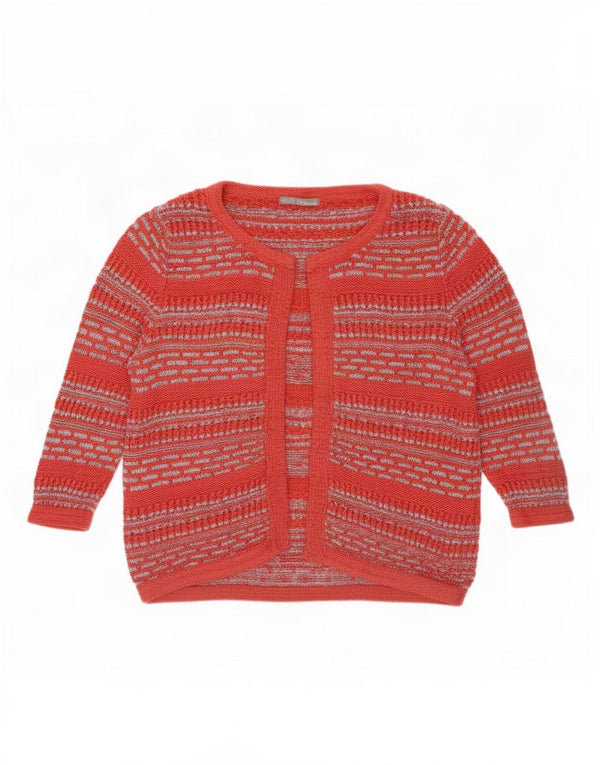 Maglione cardigan con maniche a 3/4 da donna Marks & Spencer UK 16 grandi righe rosa