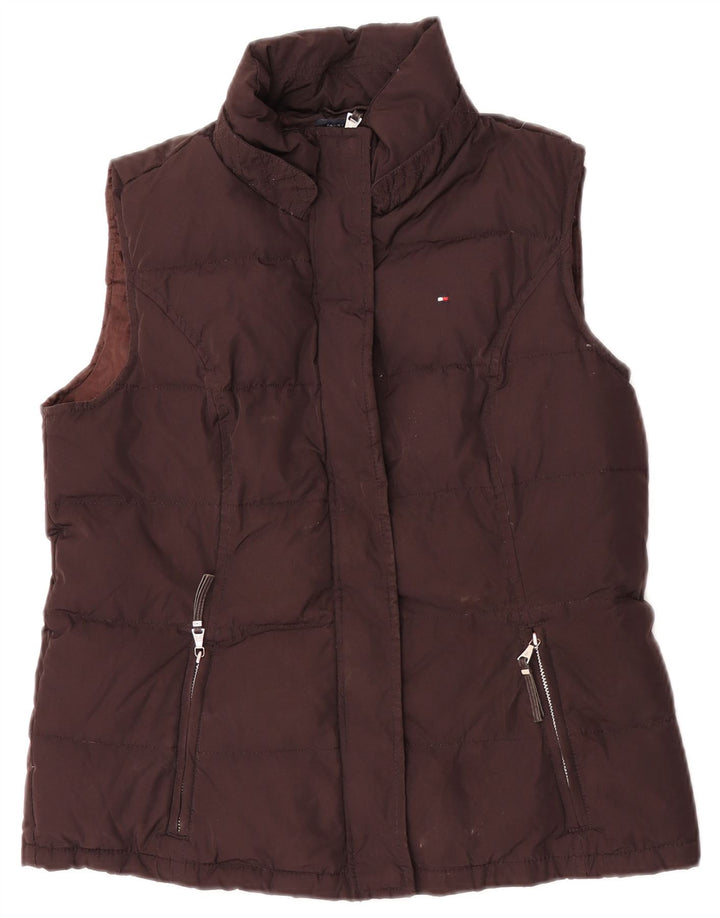 Gilet imbottito da donna Tommy Hilfiger UK 14 grande poliestere marrone