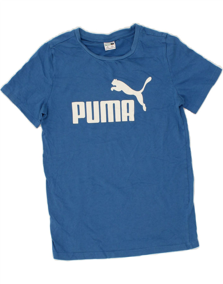 PUMA Boys Graphic T-Shirt Top 10-11 Years Medium Blue Vintage Puma and Second-Hand Puma from Messina Hembry 