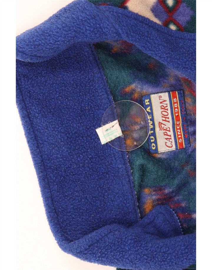Maglione in pile da uomo Cape Horn con zip e collo in poliestere geometrico blu medio