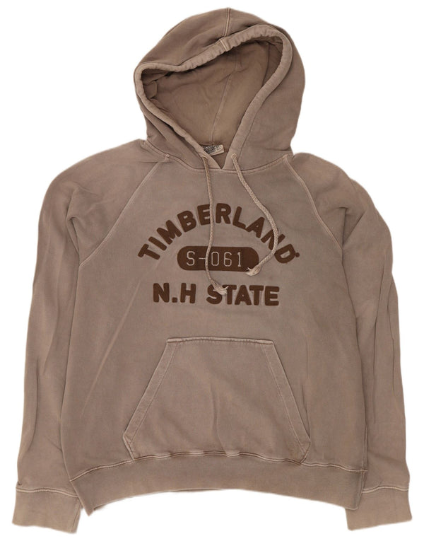 Felpa con cappuccio grafica da uomo Timberland XL in cotone marrone